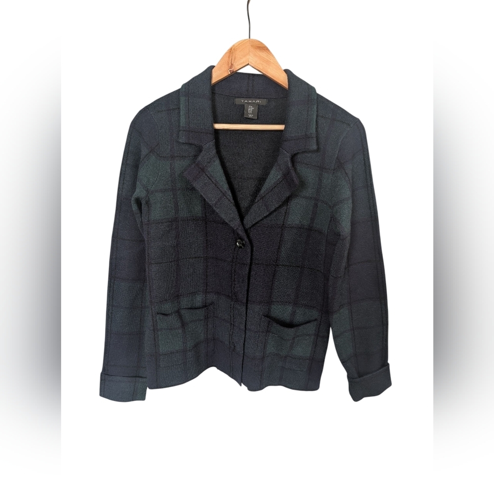 Tahari Plaid Blazer Jacket